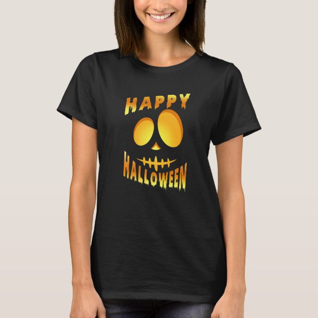 Camiseta Happy Halloween Pumpkin Scary Face (Anverso)