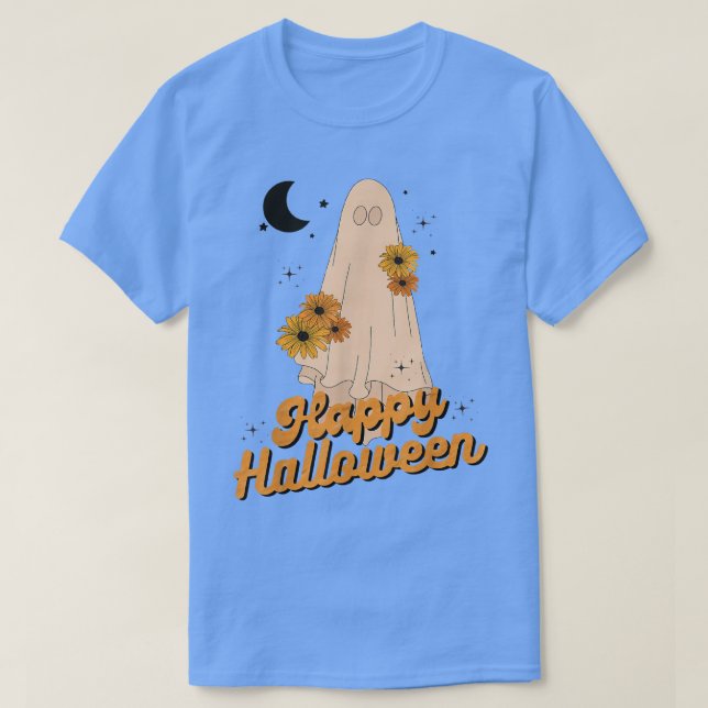 Camiseta Happy Halloween Retro Spooky Season Cute Ghost Hal (Diseño del anverso)