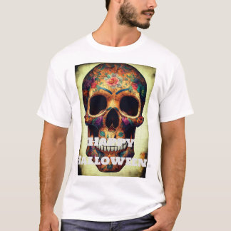 Camiseta "Happy Halloween Skeleton Print T-Shirt.