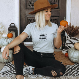 Camiseta Happy Halloween Spider Cobweb Quote T-Shirt