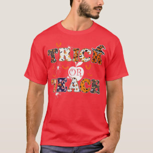 Camiseta Happy Halloween Trick or Teach Funny Teaching Love