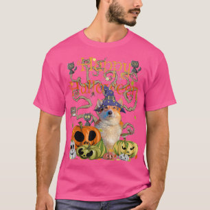 Camiseta Happy Halloween Witch Corgi Pumpkin Black Cat Jack