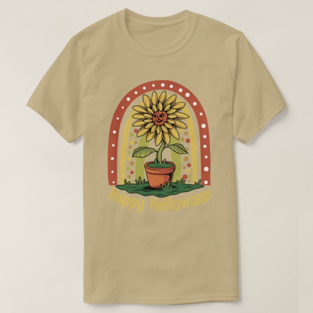 Camiseta Happy halloween with cute rainbow2 (Diseño del anverso)