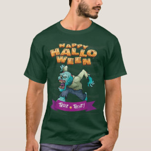 Camiseta Happy Halloween Zombie T-shirt4403