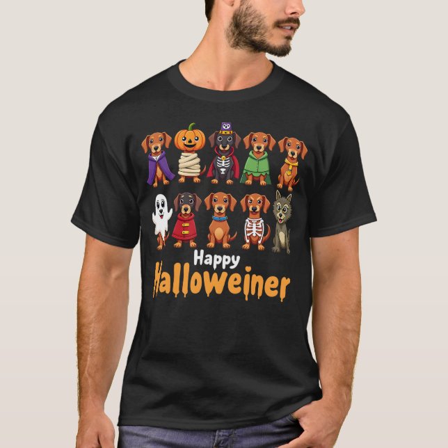 Camiseta Happy Halloweiner Funny Halloween Dog Lovers Dog O (Anverso)