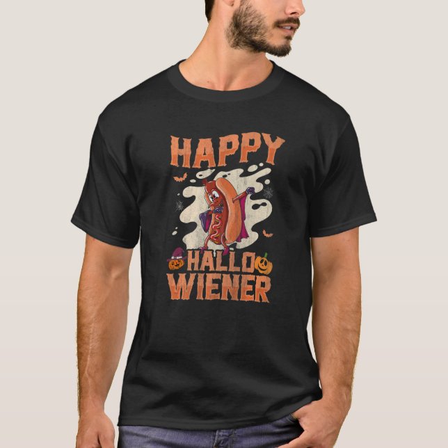 Camiseta Happy Hallowiener Wiener in Dracula Costume  Wiene (Anverso)
