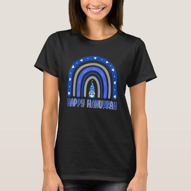 Camiseta Happy Hanukkah Chanukah Rainbow Menorah Jewish Hol (Anverso)