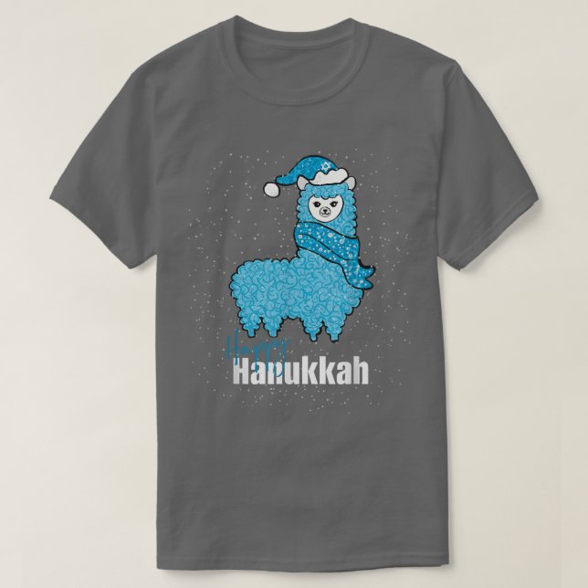 Camiseta Happy Hanukkah Llama Chanukah Cute Llama Menorah T (Diseño del anverso)