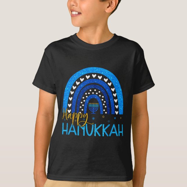 Camiseta Happy Hanukkah Menorah Rainbow Jewish Gift Women K (Anverso)