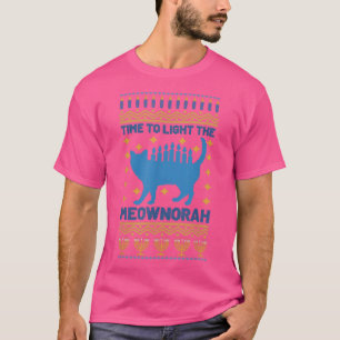 Camiseta Happy Hanukkah Meownorah Jewish Cat Menorah Funny