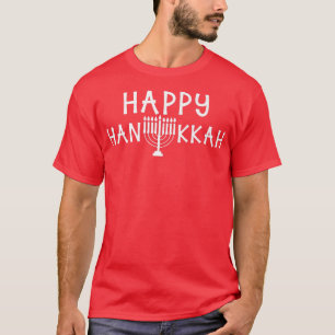 Camiseta Happy Hanukkah Vintage Hebrew Menorah Jewish Holid