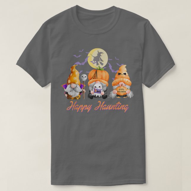 Camiseta Happy Haunting Spooky Gnomes costume funny Hallowe (Diseño del anverso)