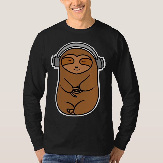 Camiseta Happy Headphones Sloth (Anverso)