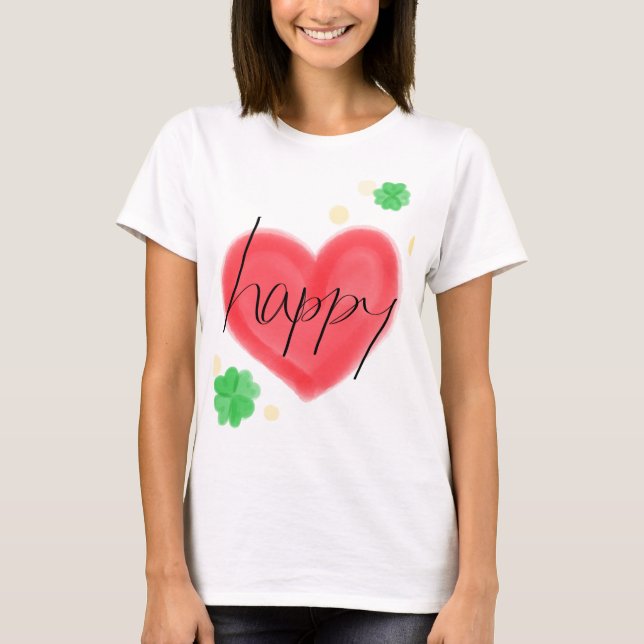 Camiseta happy heart Japanese　Traditional　Vintage (Anverso)