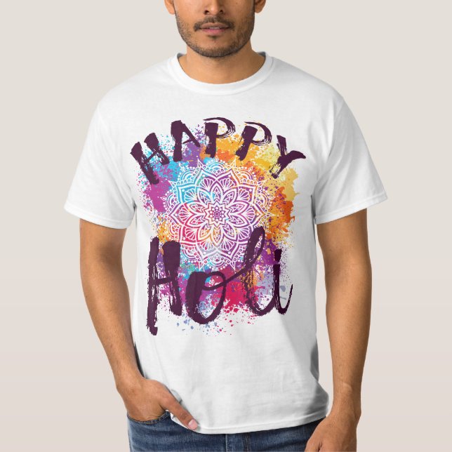 Camiseta Happy Holi Colors India Hindu Spring  (Anverso)