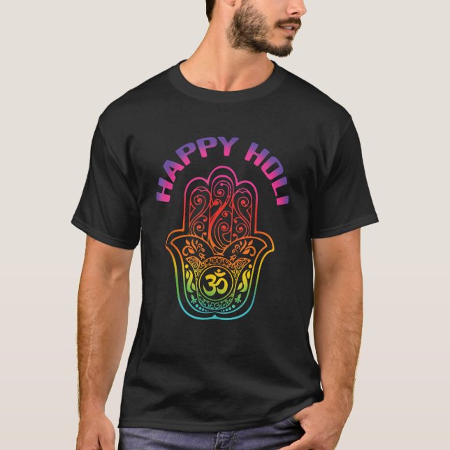 Camiseta Happy Holi Logo Hindu Spring Holi Festival Of Colo (Anverso)