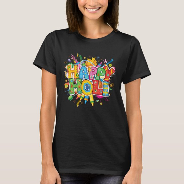 Camiseta happy holi t shirt family India Hindu Men Women (Anverso)