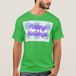 Camiseta Happy Holidays Purple Tet and Snowflakes Design