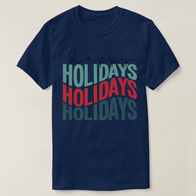 Camiseta Happy Holidays Retro  (Diseño del anverso)