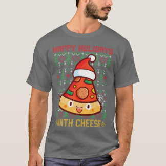 Camiseta Happy Holidays With Cheese Funny Christmas Kawaii 