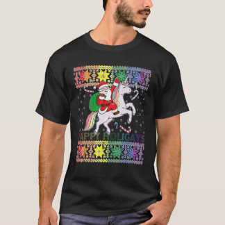 Camiseta Happy Holigays Gay Christmas Pajamas Santa Riding