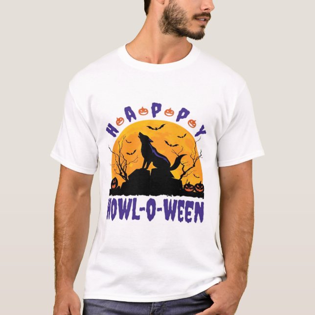 Camiseta Happy Howl O Ween Howling Halloween Dog Essential  (Anverso)