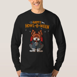 Camiseta Happy Howl O Ween Yorkshire Terrier Vampier Dog Ha