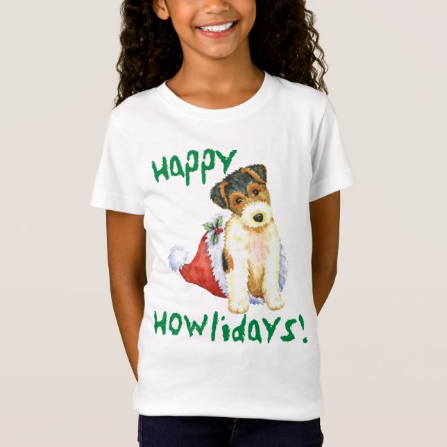 Camiseta Happy Howliday Wire Fox Terrier (Anverso)