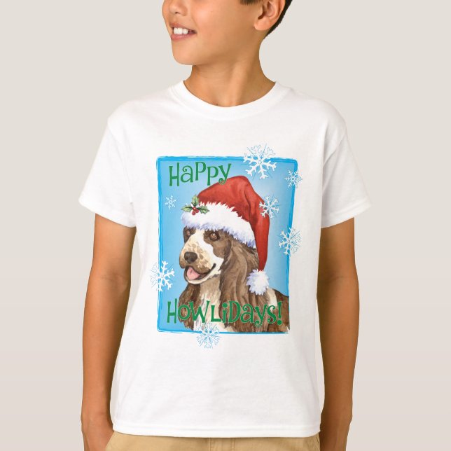 Camiseta Happy Howlidays English Cocker Spaniel (Anverso)