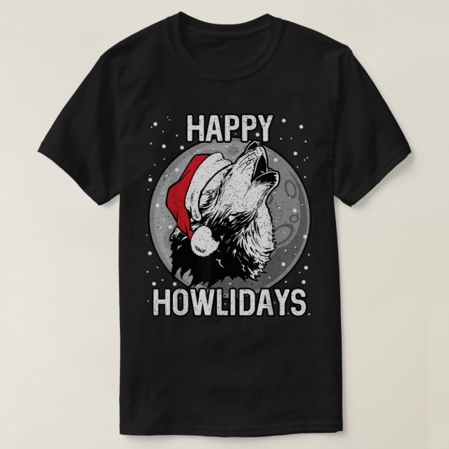 Camiseta Happy Howlidays Shirt Christmas Wolf (Diseño del anverso)