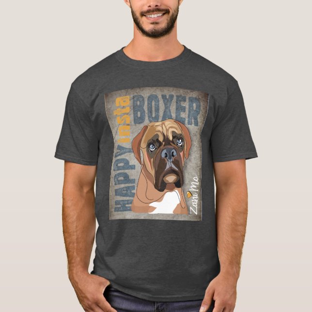 Camiseta Happy Insta Boxer - Zani Mo Dog (Anverso)