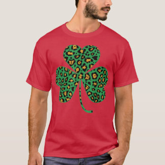 Camiseta Happy Irish Shamrock Leopard Funny St