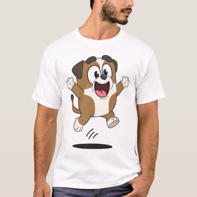 Camiseta Happy Jumping Cartoon Dog (Anverso)