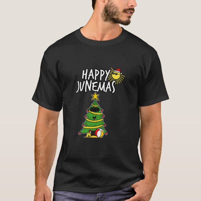 Camiseta Happy Junemas Christmas June 2021 Tree Summer Funn (Anverso)