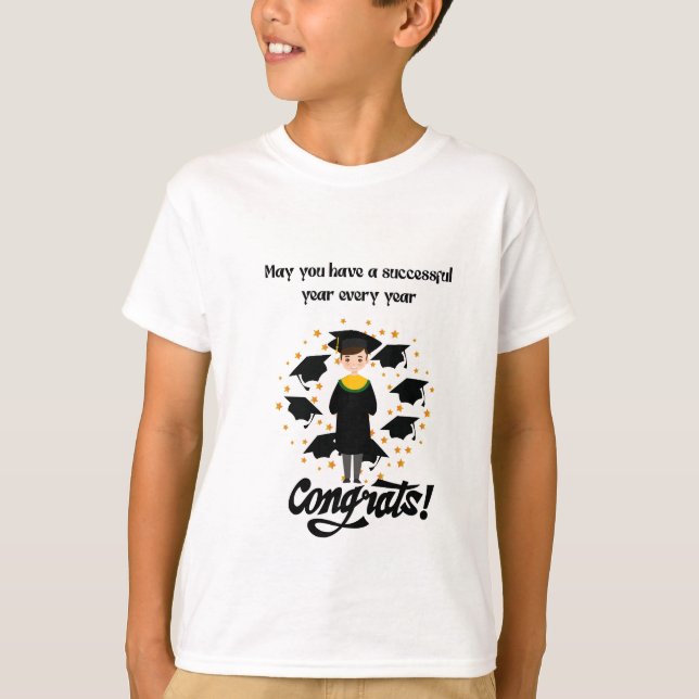 Camiseta Happy Kids Graduation Silhouette with Bright Vibes (Anverso)