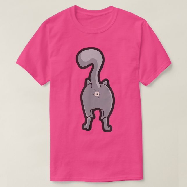 Camiseta Happy Kitty Cat Butt  (Diseño del anverso)
