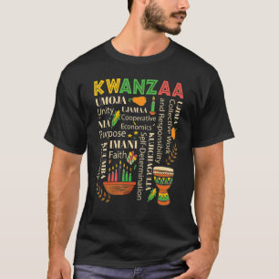 Camiseta Happy Kwanzaa Drum Kinara Seven Candles Africa Cel