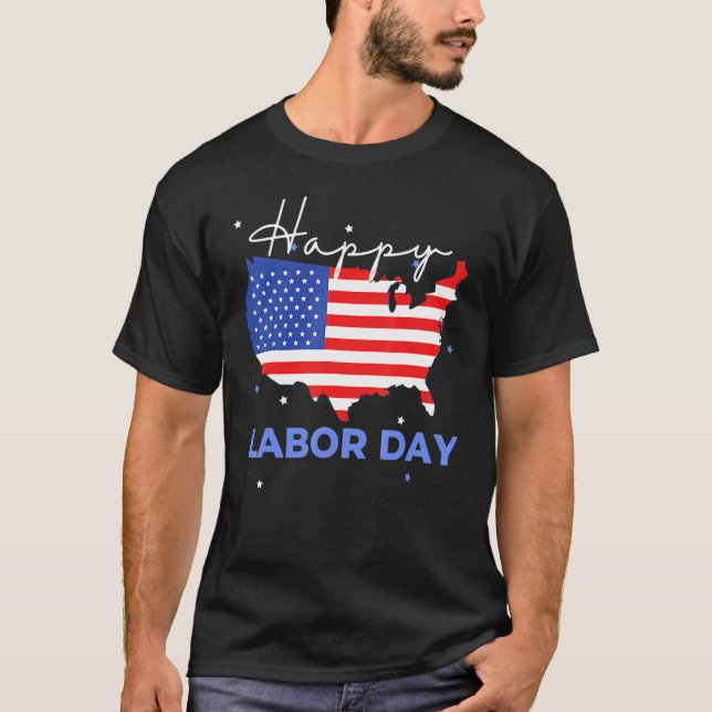 Camiseta Happy Labor Day Cool US Flag (Anverso)