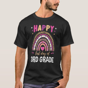 Camiseta Happy Last Day Of 3rd Grade Leopard Rainbow
