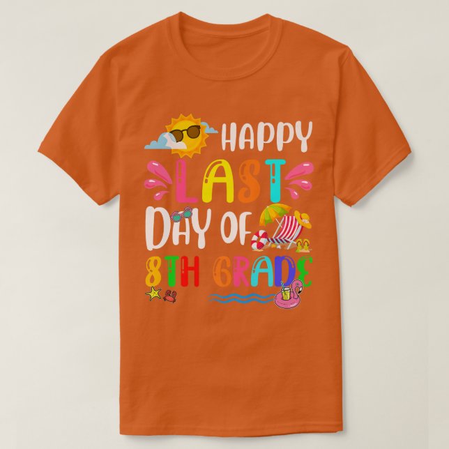 Camiseta Happy Last Day Of School 8th Grade Summer Holiday  (Diseño del anverso)
