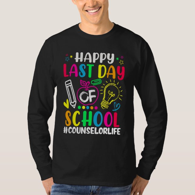 Camiseta Happy Last Day Of School Counselor Life Teacher  S (Anverso)