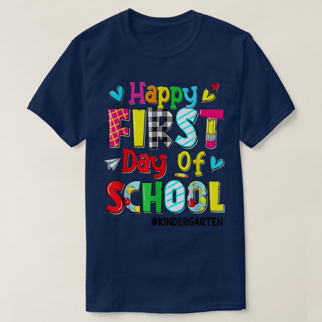 Camiseta Happy Last Day Of School Kindergarten Back To Scho (Diseño del anverso)