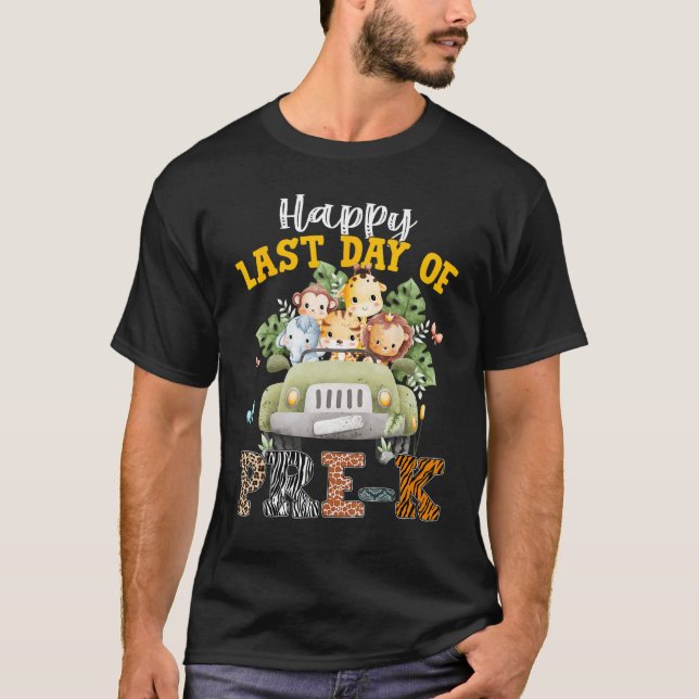 Camiseta Happy Last Day of School Pre k Safari Animals Summ (Anverso)