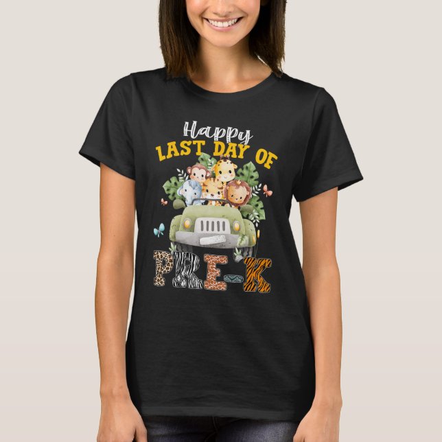 Camiseta Happy Last Day of School Pre k Safari Animals Summ (Anverso)