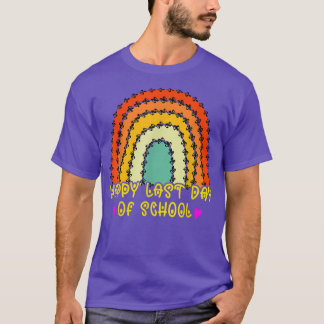 Camiseta Happy Last Day of School Rainbow Teacher Student G