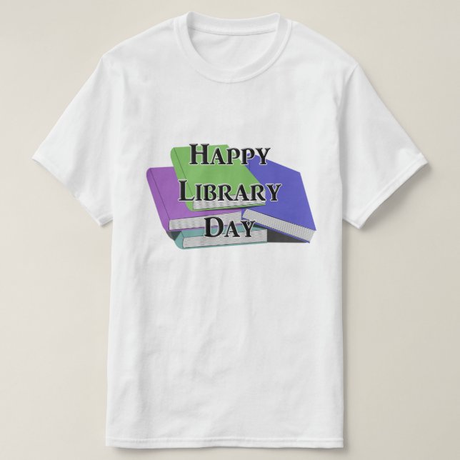 Camiseta Happy Library Day  (Diseño del anverso)