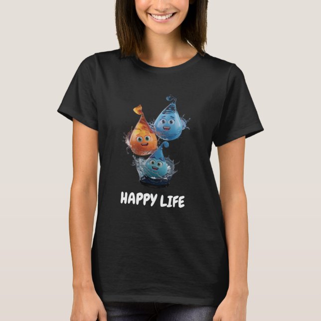 Camiseta Happy Life Water Droplet (Anverso)