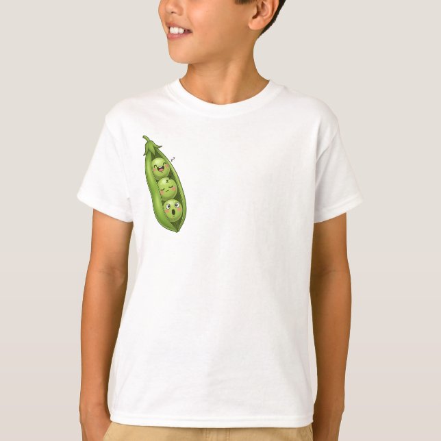 Camiseta Happy Little Green Pea Pod Friends Kids (Anverso)