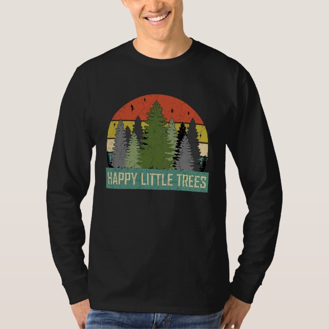 Camiseta Happy Little Trees Evergreen Forest  For Men Women (Anverso)
