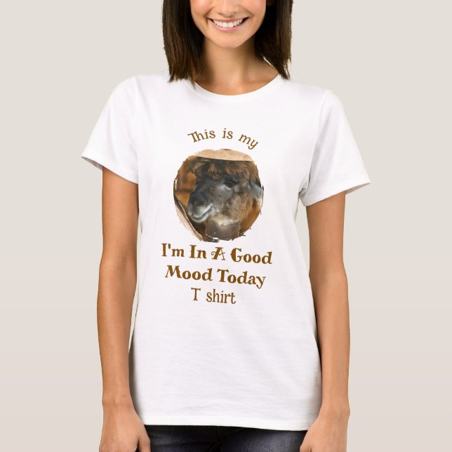 Camiseta Happy Llama Good Mood Humorous Funny  (Anverso)
